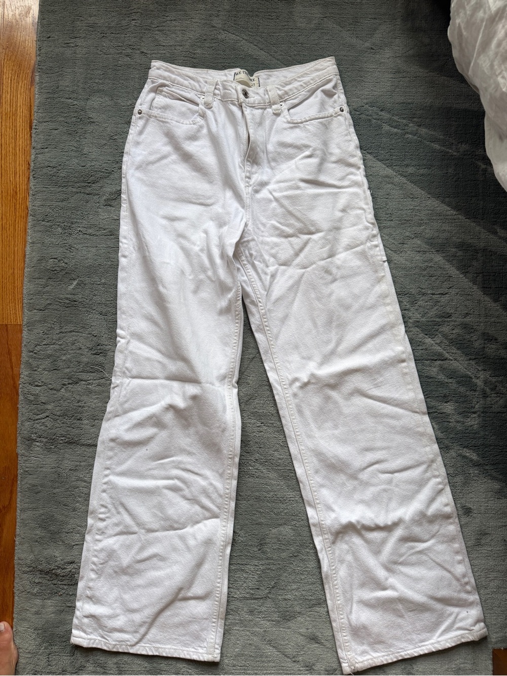 We The Free White Wide Leg Jeans